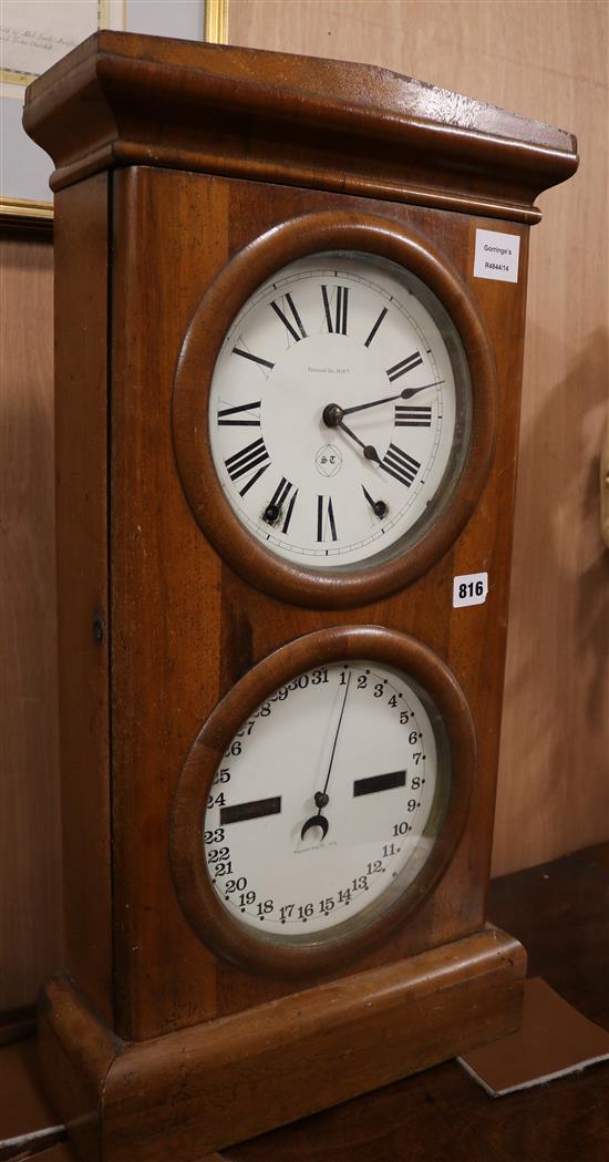 An American calendar / mantel clock	 W.35cm